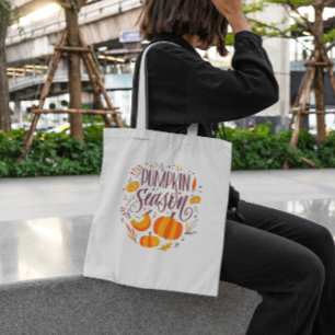 Autumn Pumpkin Season Quote Tote Bag  