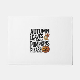 Autumn Pumpkin Shirt With Leaves And Halloween Vib Doormat