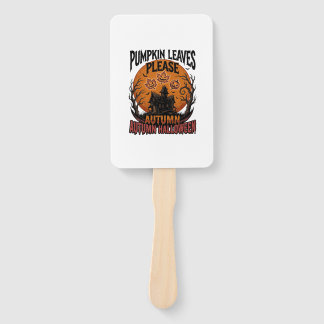 Autumn Pumpkin Shirt With Vintage Spooky Fall Leav Hand Fan