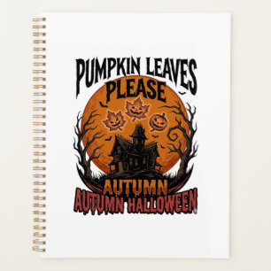 Autumn Pumpkin Shirt With Vintage Spooky Fall Leav Planner