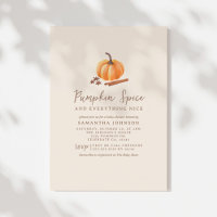 Autumn Pumpkin Spice Baby Shower Invitation