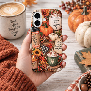 Autumn Pumpkin Spice Collage iPhone 16 Case