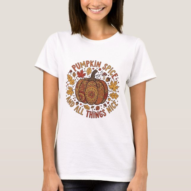 Autumn pumpkin spice design T-Shirt (Front)