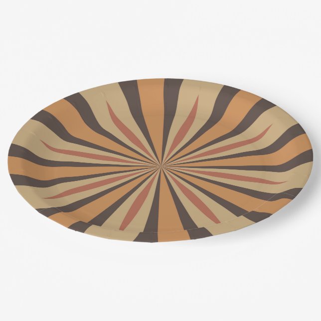 Autumn Pumpkin Spice Star Design Paper Plate (Angled)