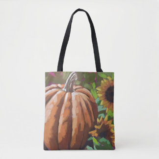 Autumn, pumpkin sturdy canvas tote bag.
