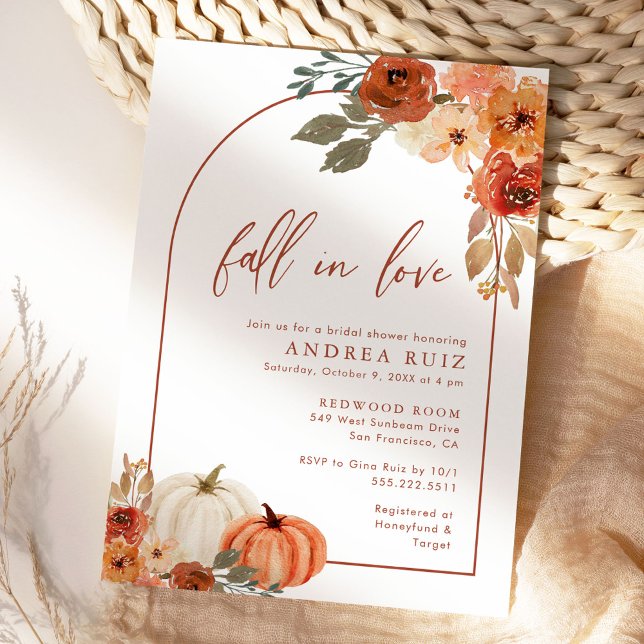 Autumn Pumpkin Terracotta Bridal Shower Invitation (Creator Uploaded)