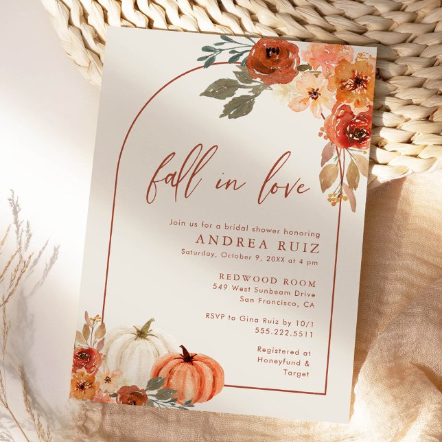 Autumn Pumpkin Terracotta Bridal Shower Invitation (Creator Uploaded)