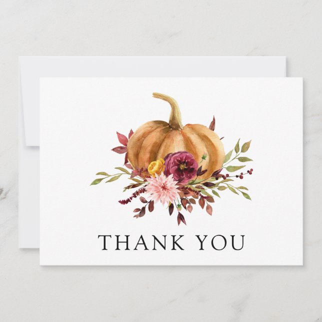 Autumn Pumpkin Thank You Postcard (Front)