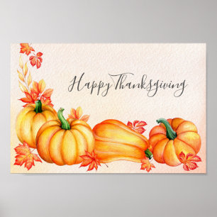 Autumn Pumpkin   Thanksgiving Poster