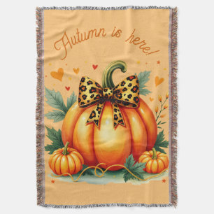 Autumn Pumpkin  Throw Blanket
