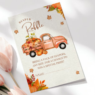 Autumn Pumpkin Truck Diaper Raffle Card