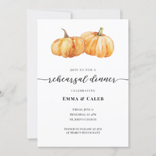 Autumn Pumpkin Wedding Rehearsal Dinner Invitation