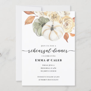 Autumn Pumpkin Wedding Rehearsal Dinner Invitation