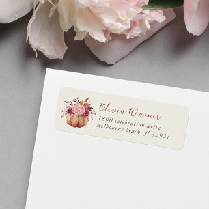 Autumn Pumpkin & Wildflowers Fall Return Address