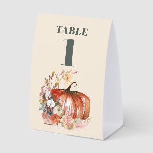 Autumn Pumpkin Women's Table Number