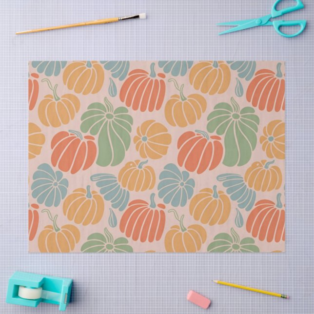Autumn Pumpkin Wrapping Paper Pattern  Fall Season (Craft)