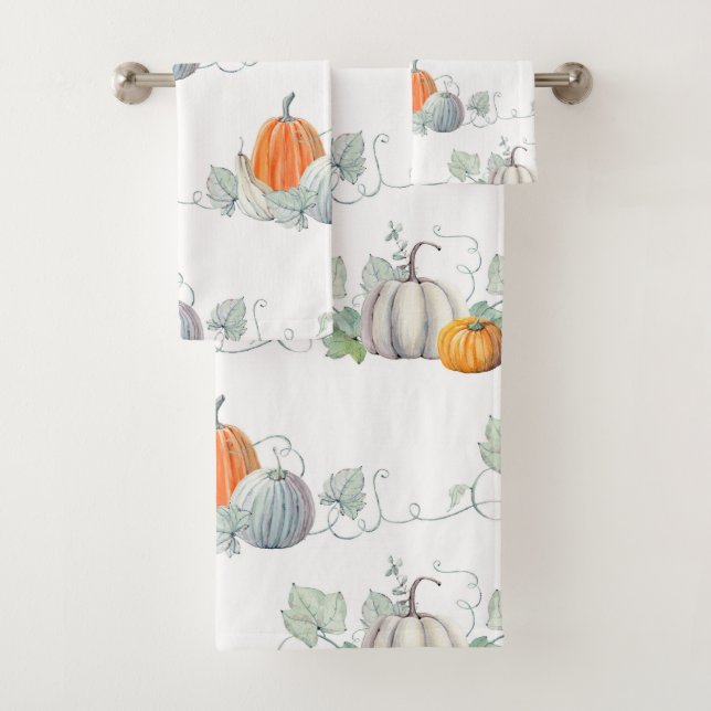 Autumn Pumpkins1 Bath Towel Set (Insitu)