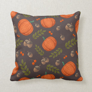 Autumn Pumpkins and Acorns Cushion