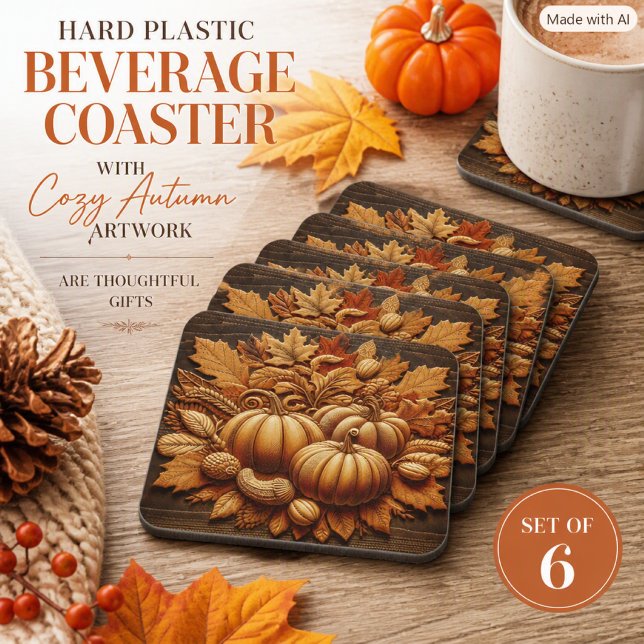 Autumn Pumpkins and Fall Leaves             Coaster (Creator Uploaded)