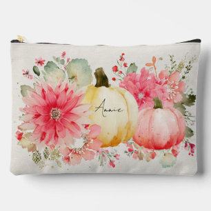 Autumn Pumpkins and Flowers  Accessory Pouch