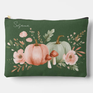 Autumn Pumpkins and Flowers  Accessory Pouch
