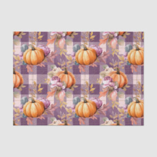 Autumn Pumpkins and Flowers Fall Pattern Decoupage Tissue Paper