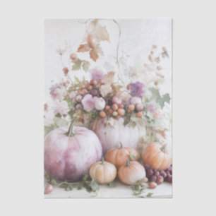 Autumn Pumpkins and Flowers Fall Pattern Decoupage Tissue Paper