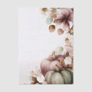 Autumn Pumpkins and Flowers Fall Pattern Decoupage Tissue Paper