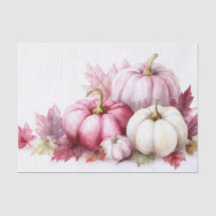 Autumn Pumpkins and Flowers Fall Pattern Decoupage Tissue Paper