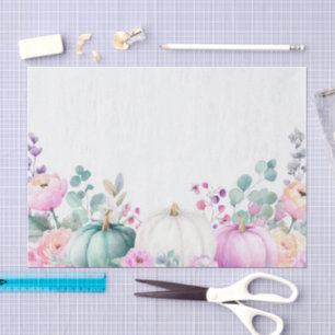 Autumn Pumpkins and Flowers Fall Pattern Decoupage Tissue Paper