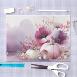 Autumn Pumpkins and Flowers Fall Pattern Decoupage Tissue Paper