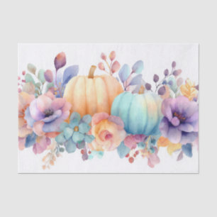 Autumn Pumpkins and Flowers Fall Pattern Decoupage Tissue Paper