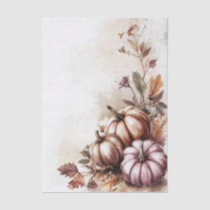 Autumn Pumpkins and Flowers Fall Pattern Decoupage Tissue Paper