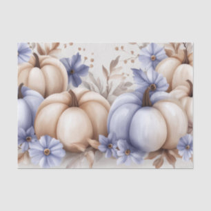 Autumn Pumpkins and Flowers Fall Pattern Decoupage Tissue Paper