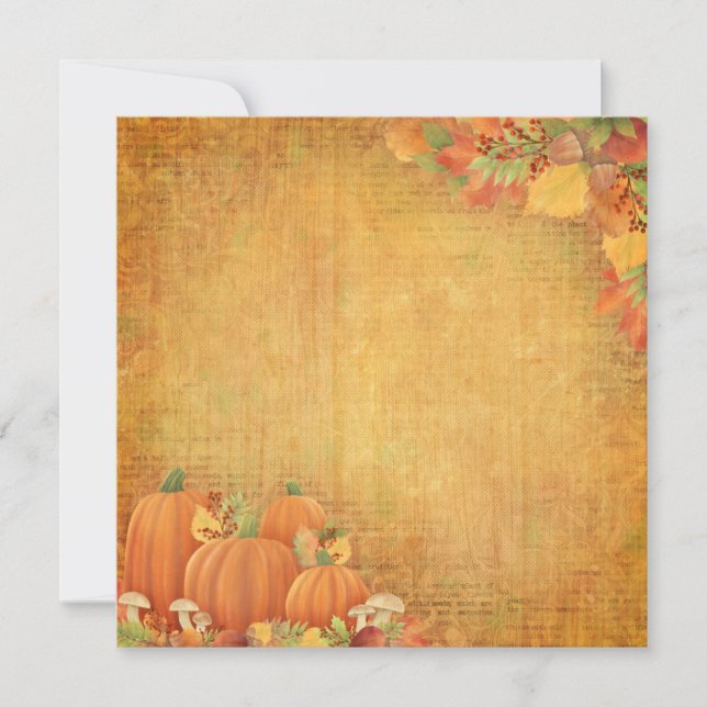 Autumn Pumpkins and foliage illustration Card (Front)