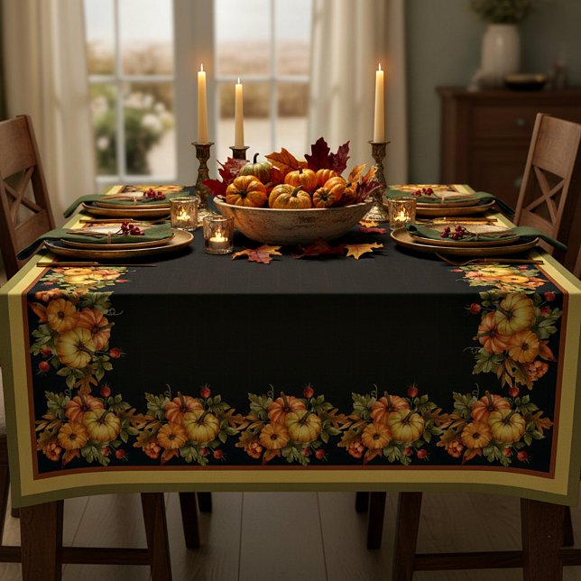Autumn pumpkins and oak leaves tablecloth (Creator Uploaded)
