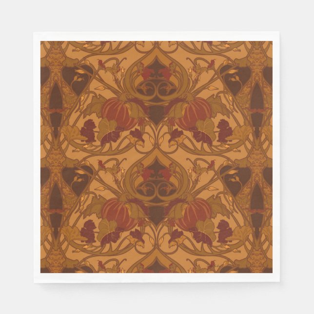 Autumn Pumpkins and Vines Napkins (Front)
