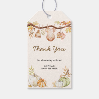 Autumn Pumpkins Baby Shower Thank You Gift Tags