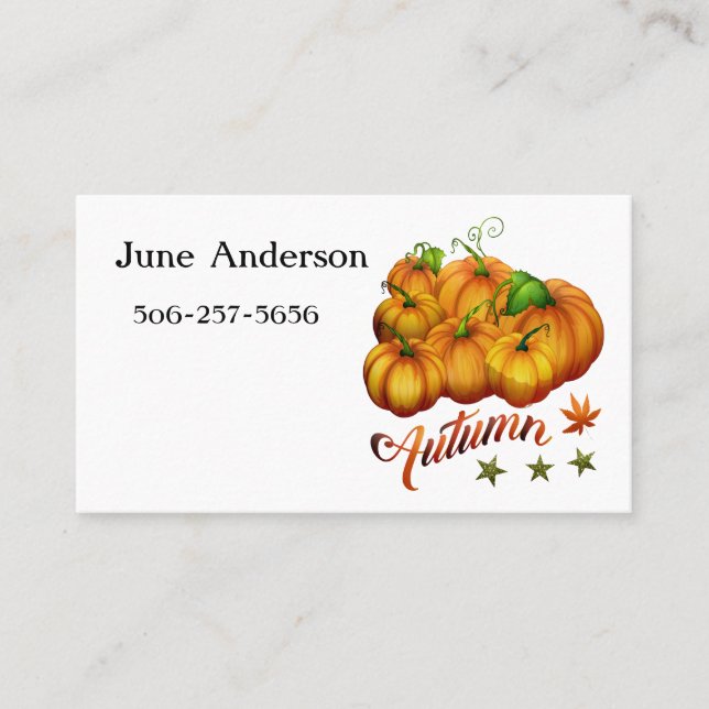 Autumn pumpkins      business card (Front)