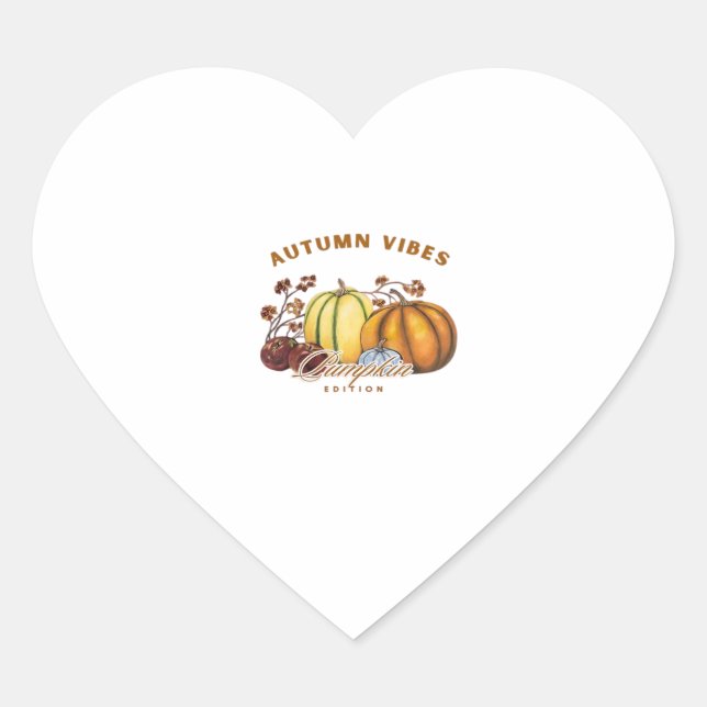 Autumn pumpkins Classic T-Shirt.png Heart Sticker (Front)