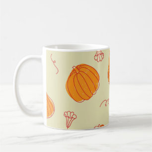 Autumn Pumpkins: Doodle Orange Pattern. Coffee Mug