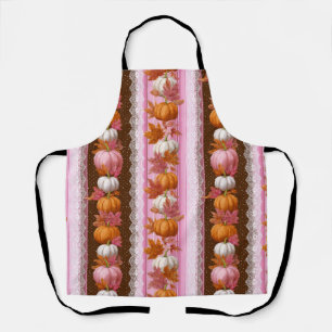 Autumn Pumpkins & Floral Lace Seamless Pattern (2) Apron