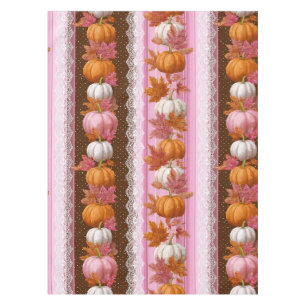 Autumn Pumpkins & Floral Lace Seamless Pattern (2) Tablecloth