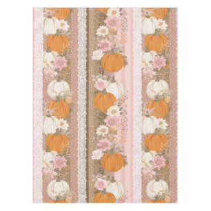 Autumn Pumpkins & Floral Lace Seamless Pattern Tablecloth