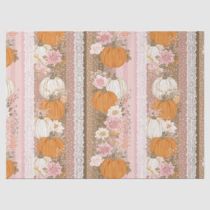 Autumn Pumpkins & Floral Lace Seamless Pattern Tissue Paper