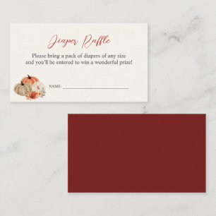 Autumn Pumpkins  Flowers Diaper Raffle Enclosure Card