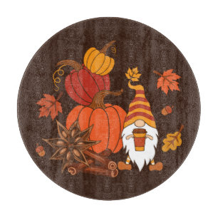 Autumn Pumpkins Gnome Spice Card Cutting Board