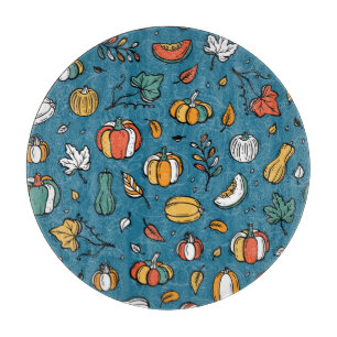Autumn Pumpkins: Hand Drawn Vegetables Cutting Board