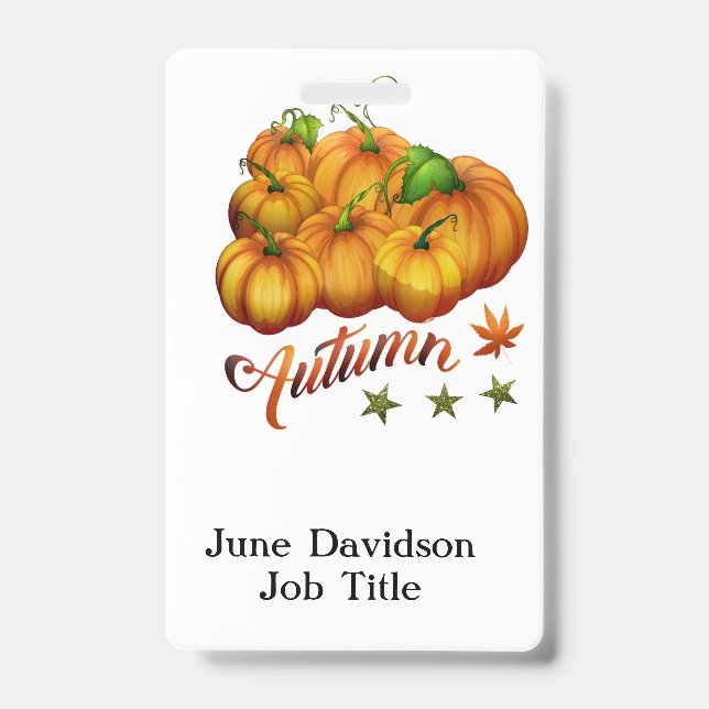 Autumn pumpkins       ID badge (Front)