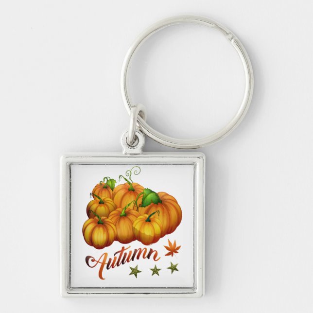 Autumn pumpkins     key ring (Front)